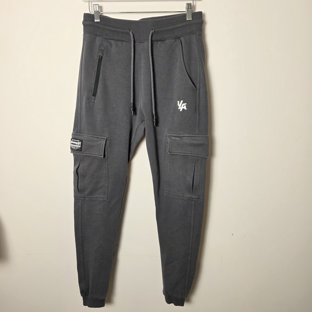 YoungLA Cargo Joggers Gray Utility Sweatpants Size Medium Streetwear Gym